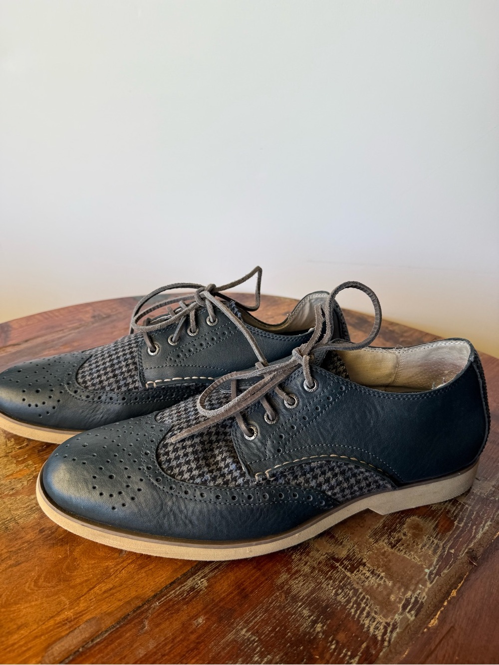 Sperry Wingtip Oxford Houndstooth Brogue Shoes Ivy Academia Prep 12M Old Money
